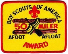 the 50 Miles a float badge